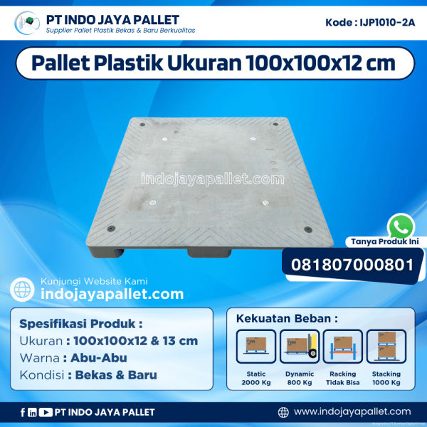 Pallet Plastik Bekas & Baru 100x100x12 [IJP1010-2A]