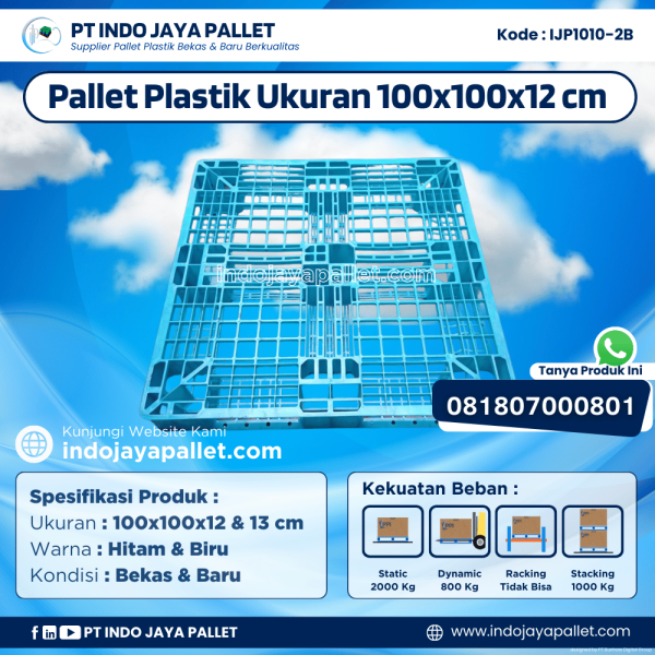 Pallet Plastik Bekas & Baru 100x100x12 [IJP1010-2B]