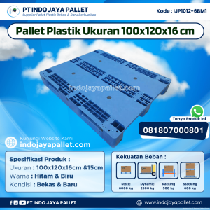 Pallet Plastik Bekas & Baru 100x120x16 [IJP1012-6BM1]