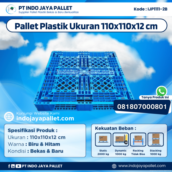 Pallet Plastik Bekas & Baru 110x110x12 [IJP1111-2B]