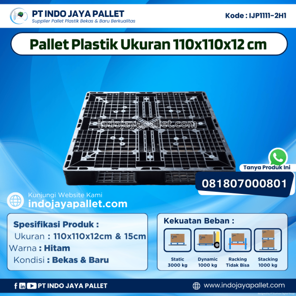 Pallet Plastik Bekas & Baru 110x110x12 [IJP1111-2H1]