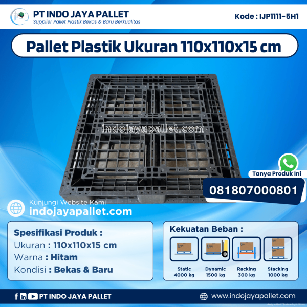 Pallet Plastik Bekas & Baru 110x110x15 [IJP1111-5H1]