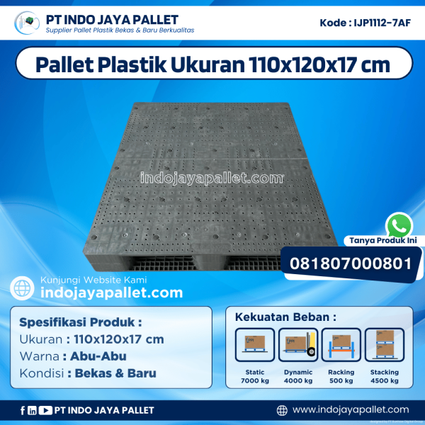 Pallet Plastik Bekas & Baru 110x120x17 [IJP1112-7AF]