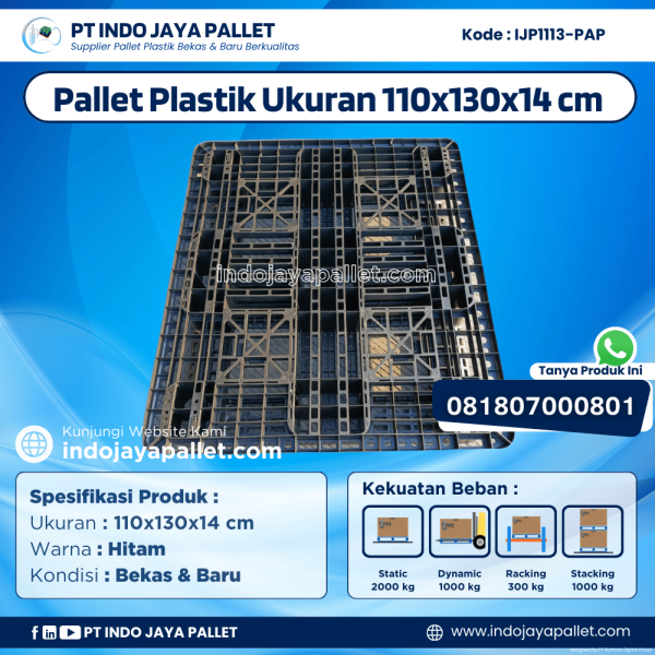 Pallet Plastik Bekas & Baru 110x130x14 [IJP1113-PAP]