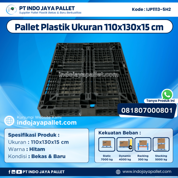 Pallet Plastik Bekas & Baru 110x130x15 [IJP1113-5H2]