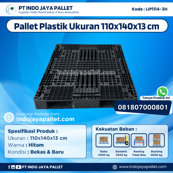 Pallet Plastik Bekas & Baru 110x140x13 [IJP1114-3H]