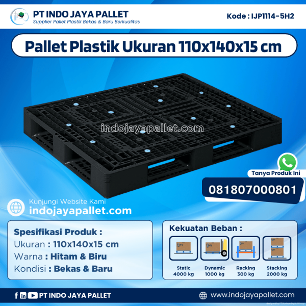 Pallet Plastik Bekas & Baru 110x140x15 [IJP1114-5H2]